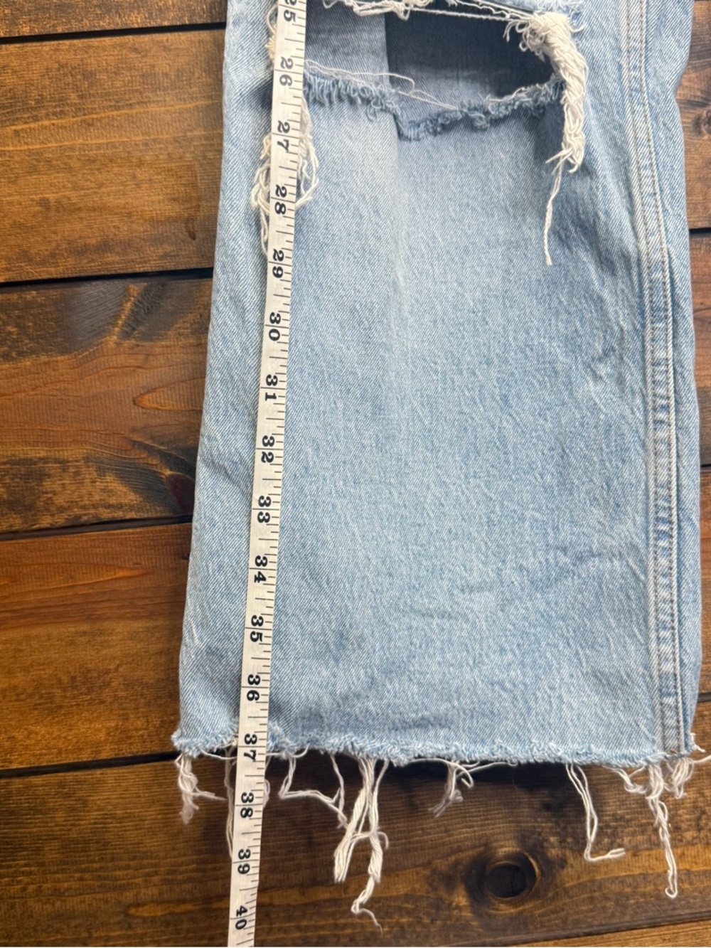 Abercrombie and Fitch Distressed Jeans Size 12 31" waist curve love 90's relaxed - Picture 4 of 14